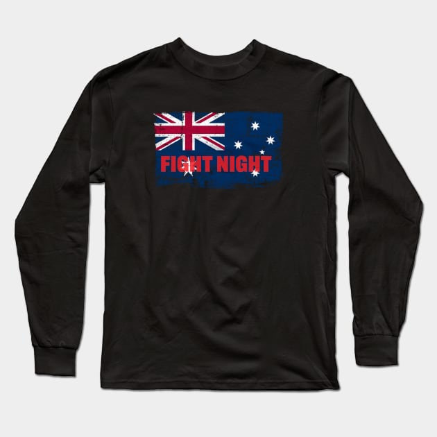 Australian Flag Fight Night Fans Long Sleeve T-Shirt by Whites Designs